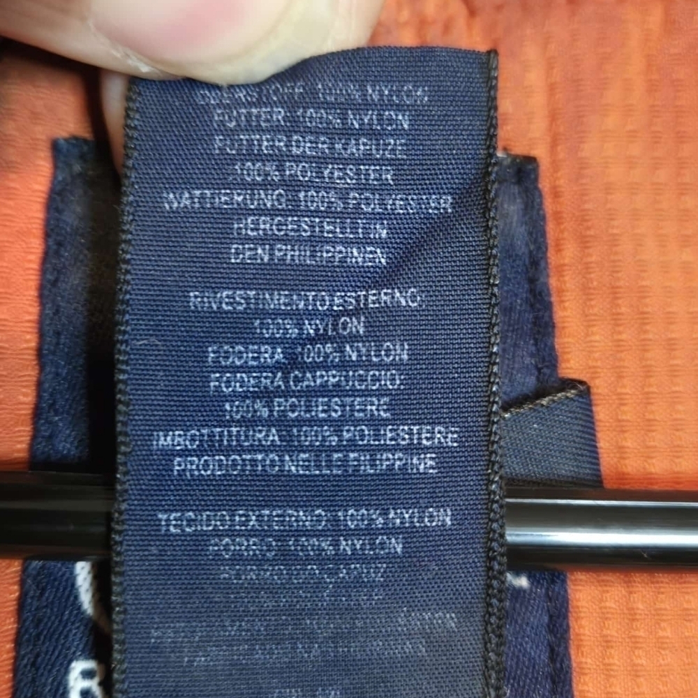 CHAPS Ralph Lauren Orange & Navy Hooded Puffer Jacket | Big & Tall 2X | Winter - Picture 5 of 5